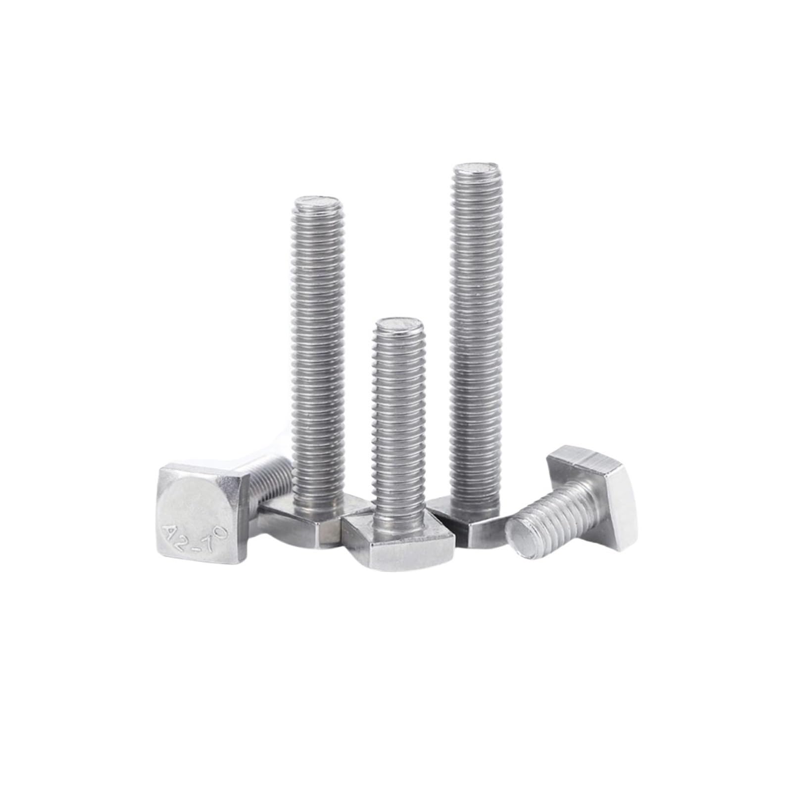 WEKONUMEX Square Head Bolts Screws, Square Head Bolts 304 A2 Stainless Steel M4 M5 M6 M8 8-80mm(55mm,10pcs M4)