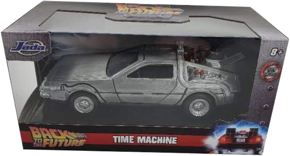 Jada Back To The Future Hollywood Rides Diecast Model 1/32 Delorean Time Machine - Silver