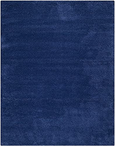 Image of Solid Fluffy Rugs and Carpet for Hall and Drawing Room 5x7 Feet Navy Blue Color