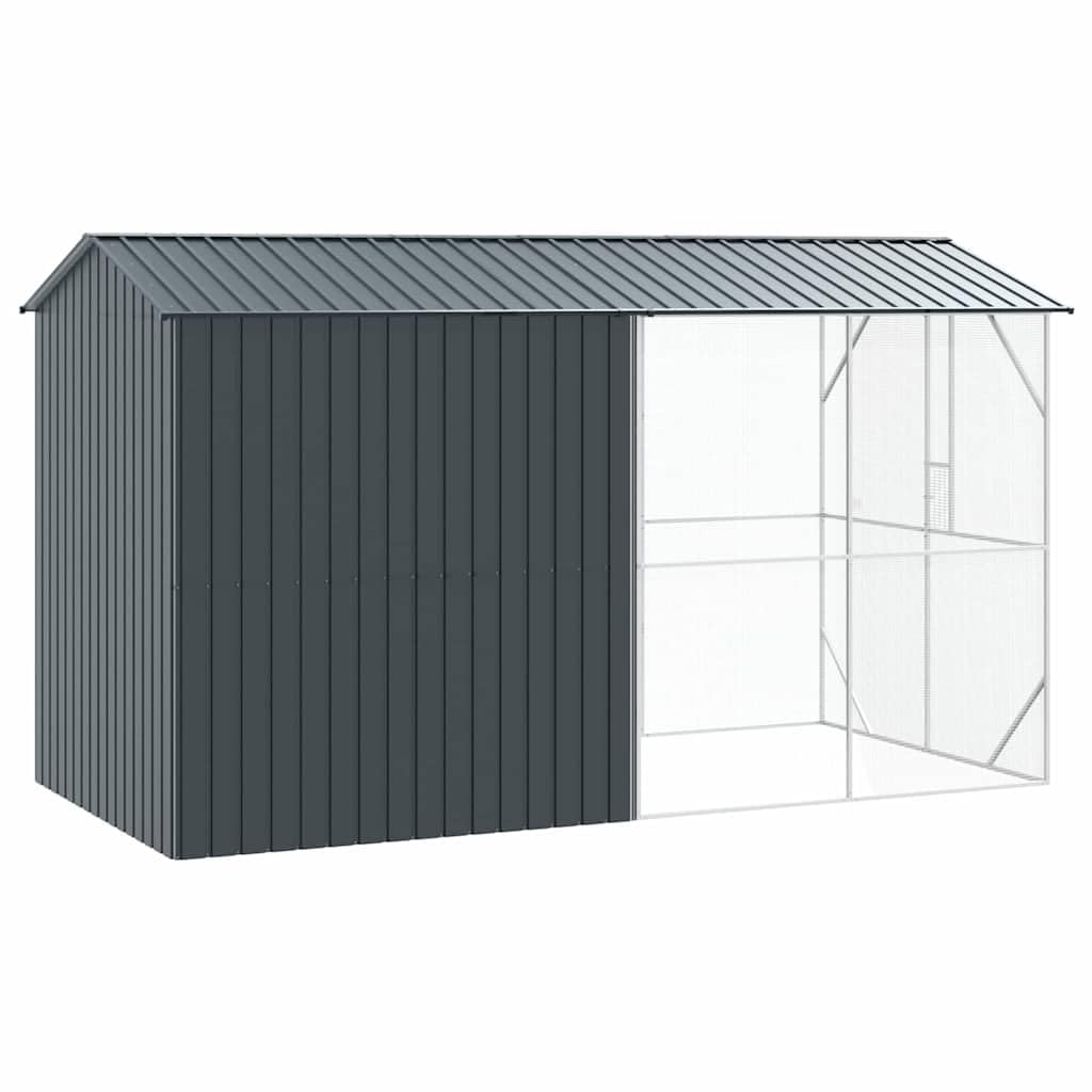 INLIFE Vogelkäfig Anthrazit 430 x 208 x 247 cm Verzinkter Stahl,Tier- & Haustierbedarf,Haustierbedarf,Vogelbedarf,Vogelkäfige & -ständer,Anthrazit,150.75 KG,3325153