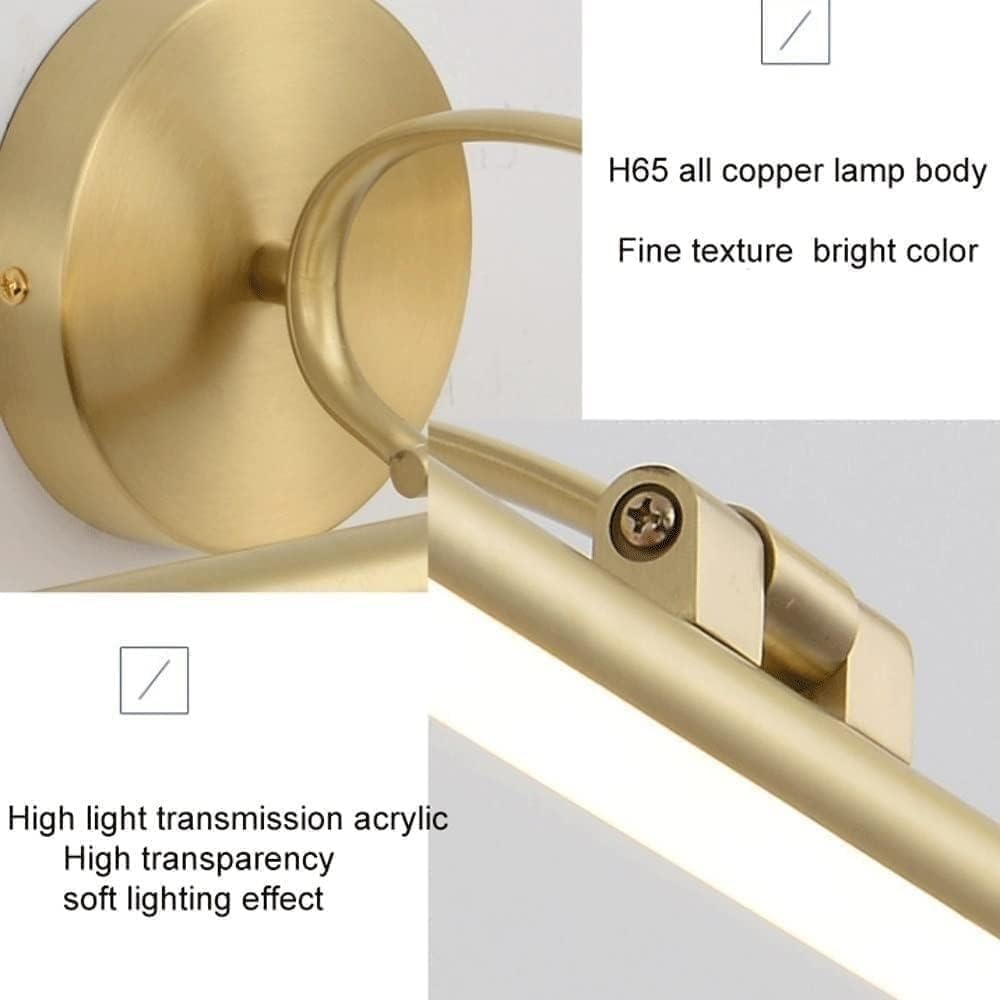 XBTGS Luci da parete a LED in ottone, moderne e resistenti, luci per specchio da bagno, luci lunghe in metallo per toeletta, corridoio, scale, specchio,