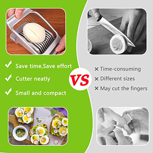 Egg Slicer for Boiled Eggs, Egg Cutter for Hard Boiled Eggs, Multipurpose Stainless Steel Wire Egg Slicer for Ham Banana and Strawberry Soft Fruit - Image 5