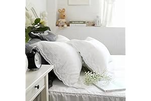 White Shabby Chic Pillow Cases Queen Size