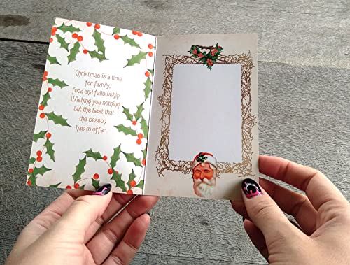 Image of PIXILUV VICTORIAN CHRISTMAS (Pack of 12) Notecards Small Greeting Cards # Vintage Victorian Merrie Christmas Greetings ~ Vintage Christmas Postcards Reprint
