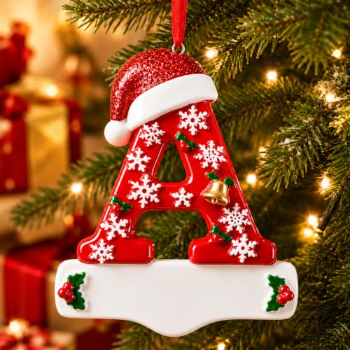 Image of Bemaystar 3D Resin Letter Christmas Ornaments, Hand Painted Initial Christmas Tree Ornaments, Premium Holiday Decoration for Family Christmas Tree Decor, Ornaments for Christmas Tree, C