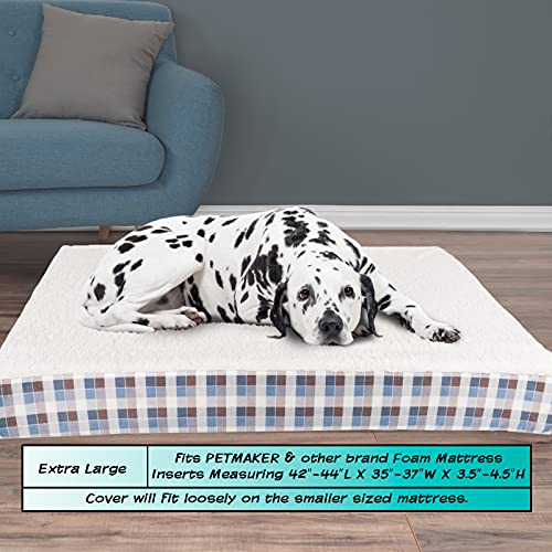 PETMAKER Orthopedic Dog Bed – 2-Layer Memory Foam Dog Bed with Machine Washable Sherpa Top Cover – 36x27 Dog Bed for… - Image 3