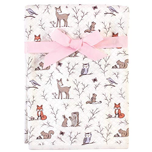 Image of Hudson Baby Unisex Baby Quilted Multi-Purpose Swaddle, Receiving, Stroller Blanket, Enchanted Forest 1-Pack, One Size