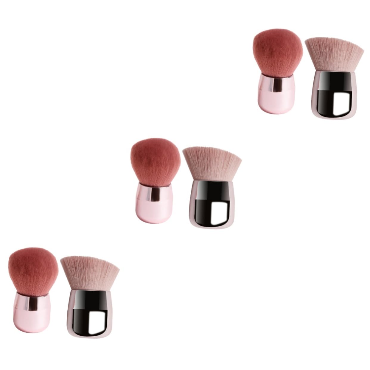 minkissy 6pezzi Pennelli Makeup Forma Di Fungo Di Pennelli Per Polvere e Blush Portatile Per Uso Quotidiano e Professionale Sintetica Per Look Naturale