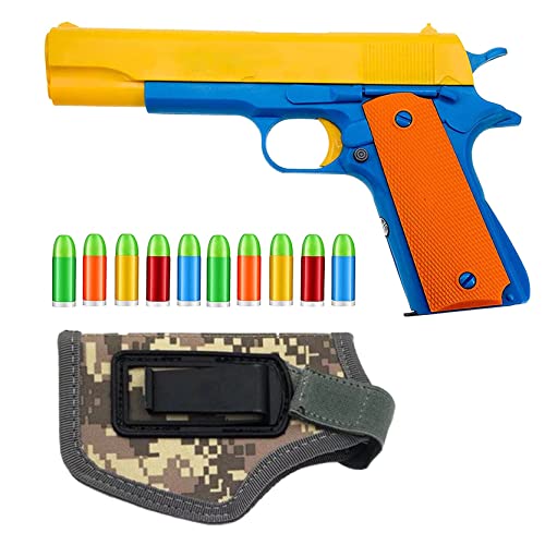 Realistic Colt 1911 Toy Gun With 10 Colorful Soft Bullets, Ejecting Magazine , Slide Action For Training Or Play #TOP2