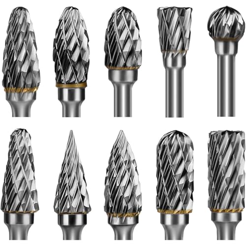 Set de fresas de carburo para grabado y corte 10 piezas miniatura 1
