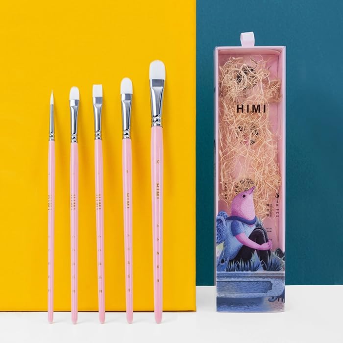 Image of THOOVI - HIMI Little Bird - Brush Set - 5 pcs - Pink