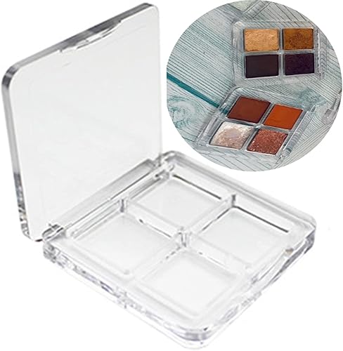 Miniatura 6 de Paleta vacía de lápiz labial con 4 rejillas de sombra de ojos, paleta de maquillaje vacía con bandejas de aluminio y cintas de doble cara para