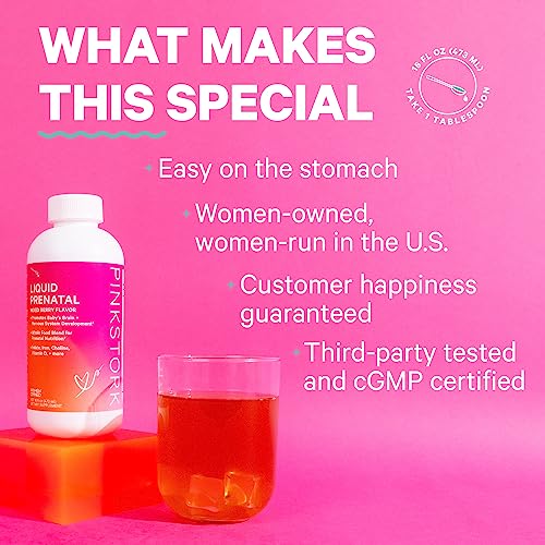 Pink Stork Liquid Prenatal + Postnatal Vitamins for Women with Organic Whole Food Blend, Folate, and Vitamin B6 for Pregnancy and Postpartum - Mixed Berry 32 Servings - Image 5