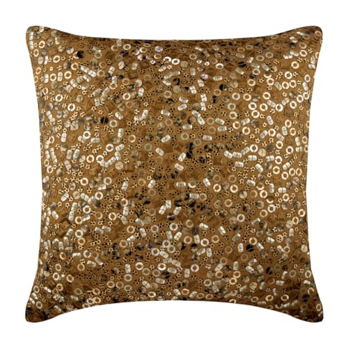 The HomeCentric Euro Sham Cover, Gold European Pillow Covers 26x26
