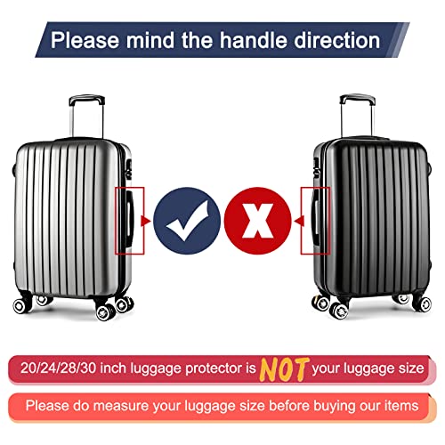 Image of 20 24 28 30 Inch Clear Suitcase Luggage Protector Cover Tsa Approved Waterproof PVC Thicken Transparent Full Clear Suitcase Protector Cover Travel Case 3 Pieces Set, Full Clear, M (24-25
