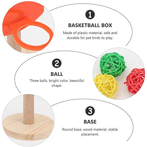 POPETPOP Vogel Basketbal Speelgoed Set Vogel Training Speelgoed Papegaai Intelligentie Speelgoed Basketbal Stapelringen… - Afbeelding 5