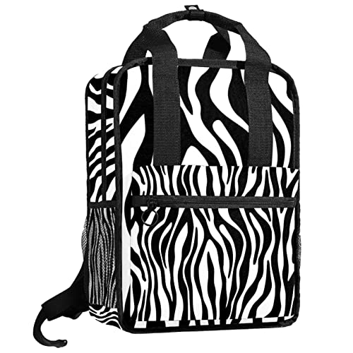 Sac à dos pour garçons noir et blanc motif pied-de-poule en taille unique