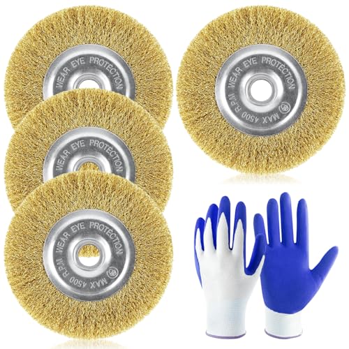 Fugenbürste Messingbürste Stahlbürste 4Stk | Kompatibel mit Gloria Multibrush und Anderen Drahtbürsten | Metallbürste Weedbrush Zubehör für Gloria Fugenreiniger Von Unkraut Moos Steinen