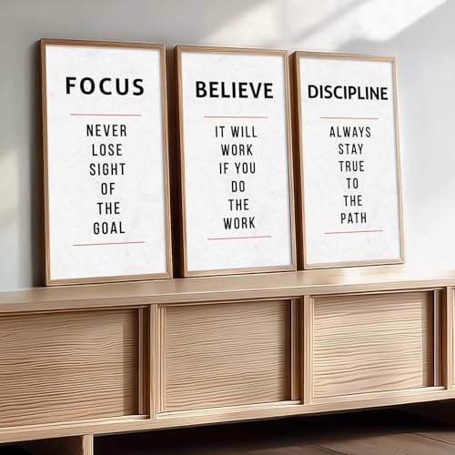 Image of kotart - Wall Hanging Paintings For Office Living Room Bedroom | Motivational Quotes Poster With Frame | Painting for wall Hanging | Quotes Wall Decor Poster With Frames Set of 3 (Art 3, 13x25 inch)