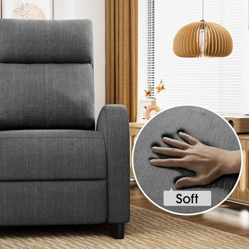 Image of Homall Recliner Chair, Recliner Sofa Fabric for Adults Dark Grey Recliners