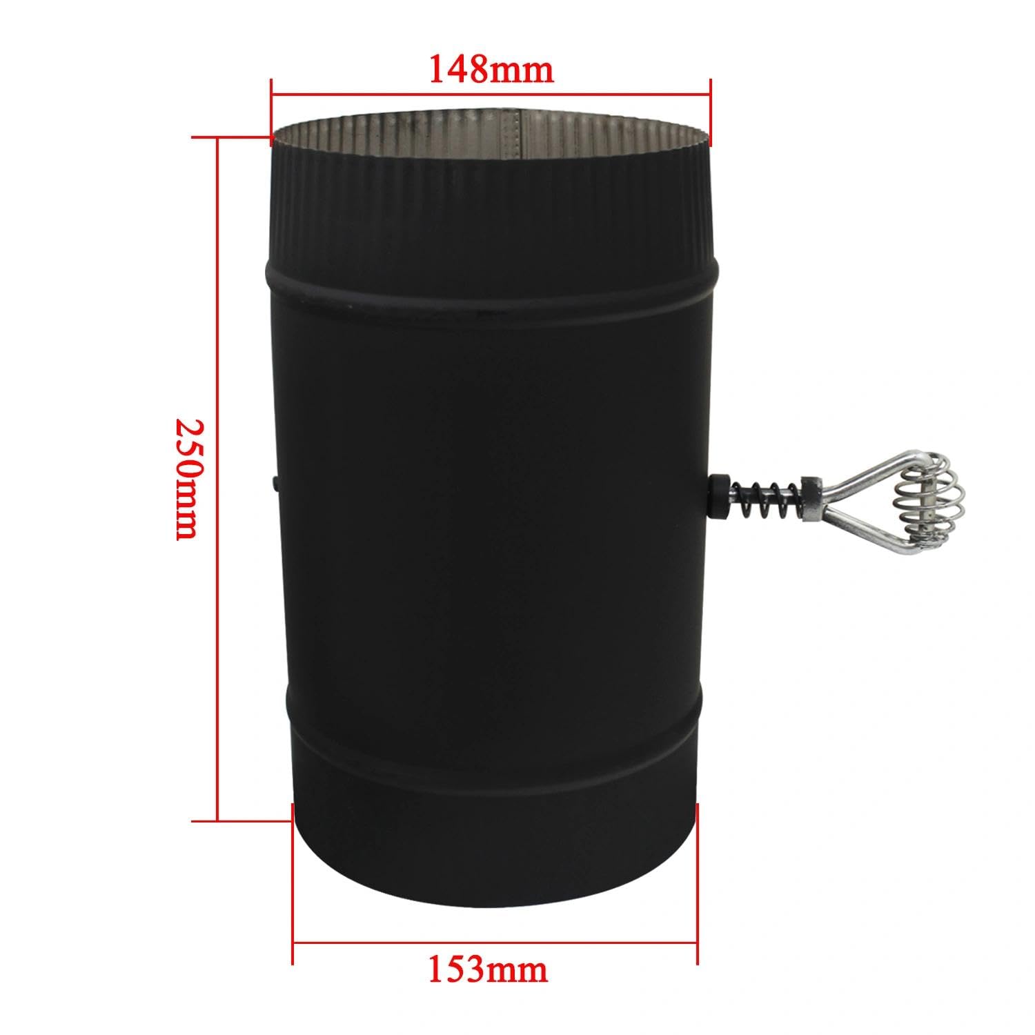 Tubo chimenea con tiro para estufa de leña válvula de mariposa compuerta regulación aire tubo estufa pellet regulador de tiro caldera de leña para tubos de salida de humos cocina (153mm)