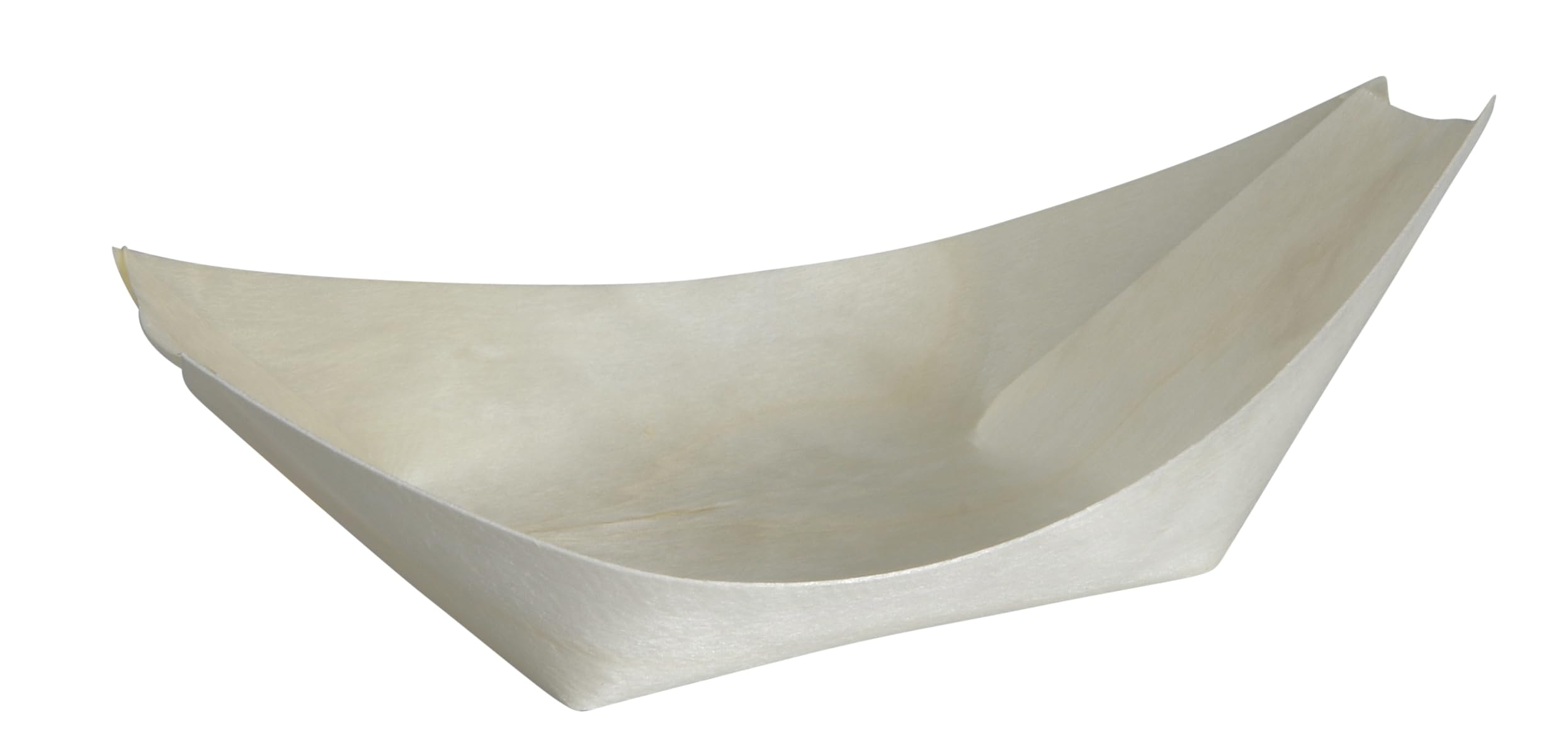 ABENA Gastro Disposable Bowls, Wooden Bamboo Boats | 100 Pack | 14.5cm x 8.7cm x 2cm | Bamboo Boats for Canapes and Small Desserts, Biodegradable and Compostable Eco-Labelled Option