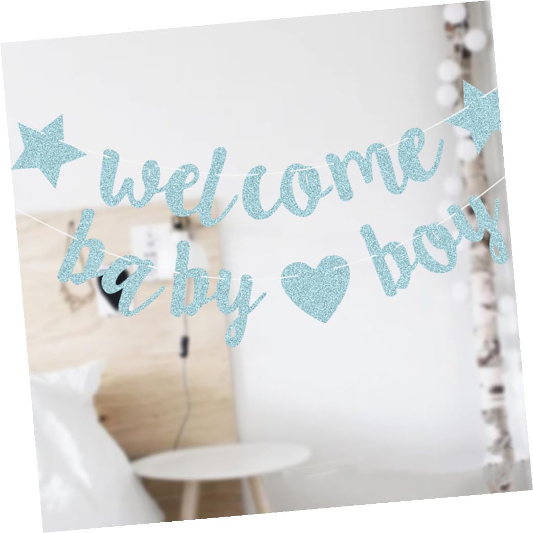Cabilock 4 Pezzi Baby Shower Banner Gender Reveal Birthday Celebration Flag Wall Hanging Decorations