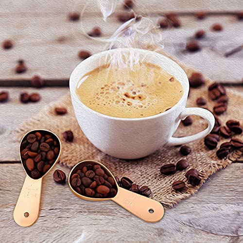 3 Pieces Tablespoon Coffee Scoop Stainless Steel Coffee Scoops Short Handle Tablespoon Measuring Spoons For Coffee Tea Sugar (Rose Gold,15 Ml) #TOP6