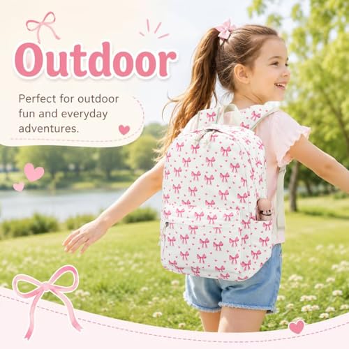 Image of LOIDOU Backpack for Girls School Backpacks Bookbags for Elementary Middle School Women Laptop Backpacks (Bow Tie Beige, L-17)