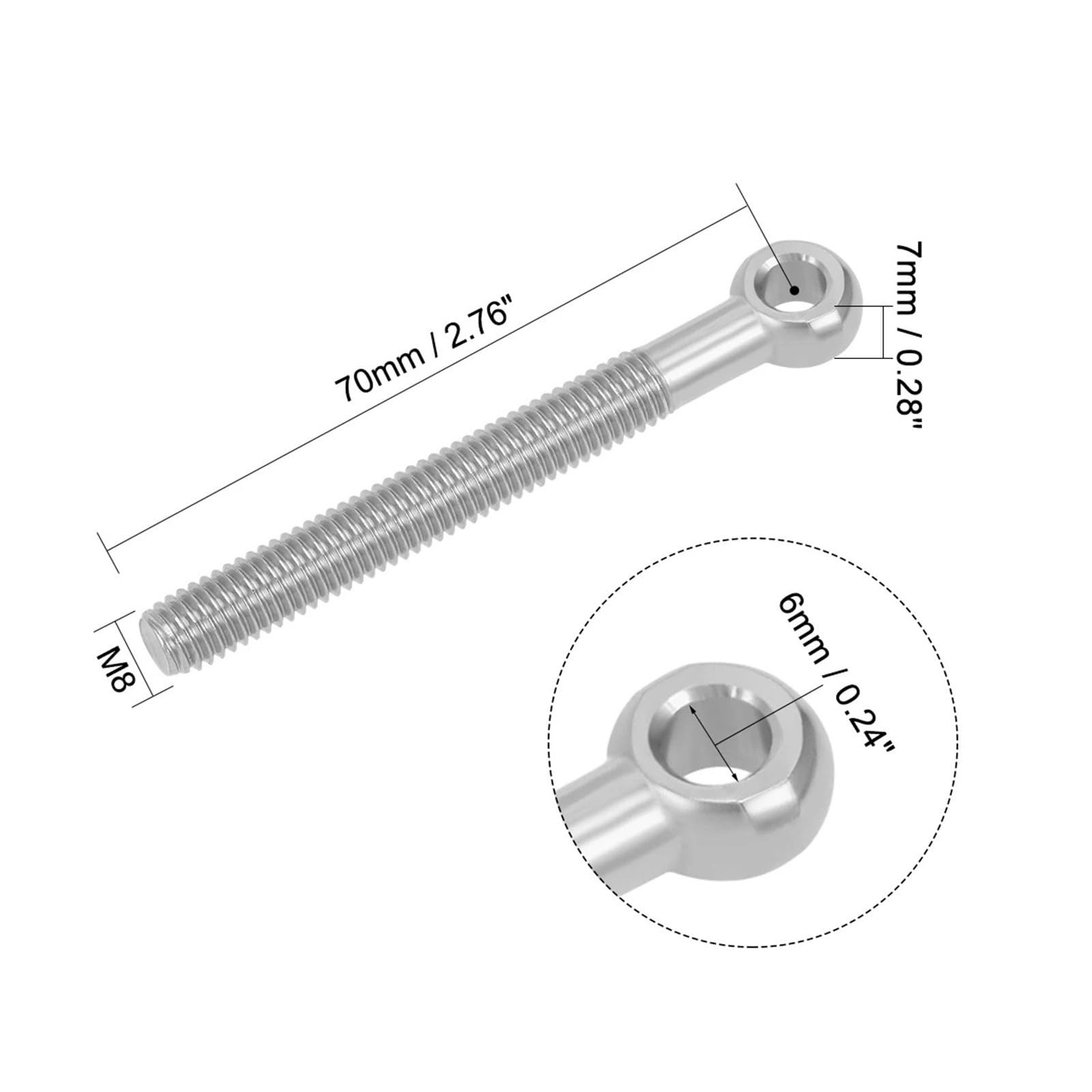 2/5pcs Threaded Eye Bolts Machinery