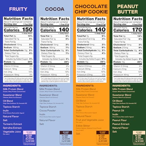 Image of Magic Spoon Cereal - High Protein Cereals - Sugar Free Snacks & Breakfast Food - Grain & Gluten Free Cereal - Low Carb & Keto Friendly - 4 Pack Variety: Fruity, Cocoa, Chocolate Chip, Peanut Butter