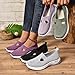 Women's Orthopedic Walking Shoes,Woven Breathable Orthowalkway Womens Sneakers,Lightweight Non-Slip Arch Support Slip on Shoes Purple 42