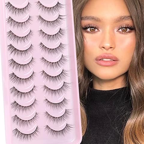 Künstliche Wimpern Katzenauge 3D Falsche Wimpern Natural Look Lashes Streifenwimpern Dünne Band Weich Cat Eye Lashes Fake Eyelashes Wiederverwendbar von Lvmixwig Cover