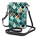 Produktbild Handy Geldbörse Crossbody Meerjungfrau Fischschuppen Druck Frauen Pu Leder Mode Handtasche mit verstellbarem Riemen
