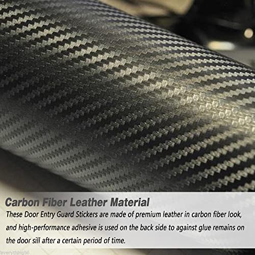 Cebat 4Pcs Car Door Sill Protector Door Entry Guard Anti Scratch Bumper Protector Carbon Fiber Reflective Vinyl Film Scuff Plate Protector For Honda Hrv(Silver) #TOP6