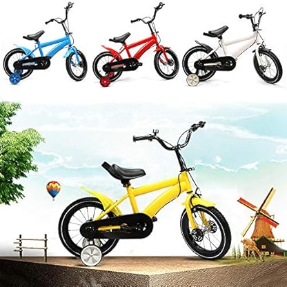 14 Zoll Kinderfahrrad 3 Rad Fahrrad ab 3-6 Jahre Unisex Kinderfahrrad Kinder Fahrrad Stützräder (Blau) – Bild 5