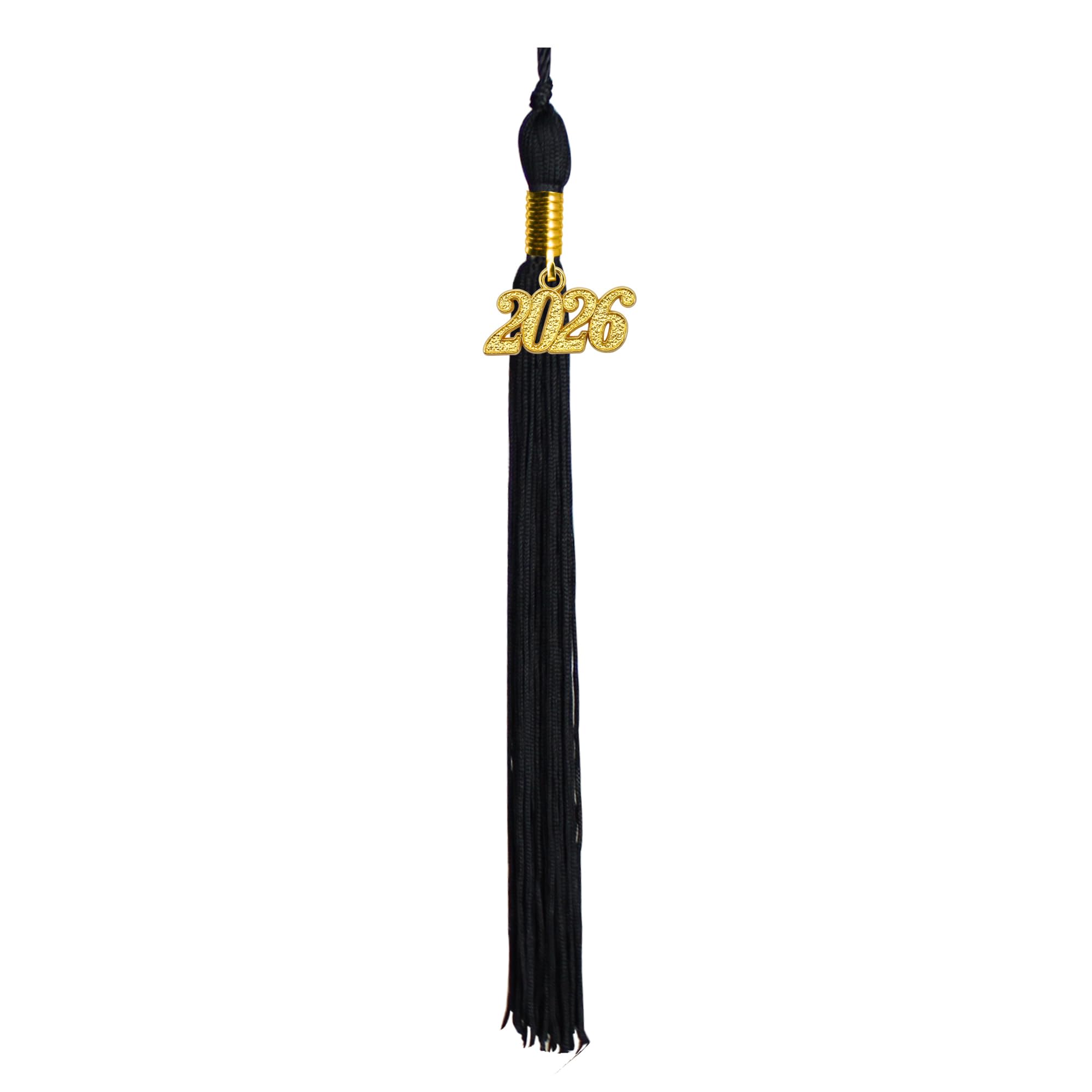 GraduatePro Graduation Tassel with 2026 Gold Year Charm for College High School Party Graduate Cap Black