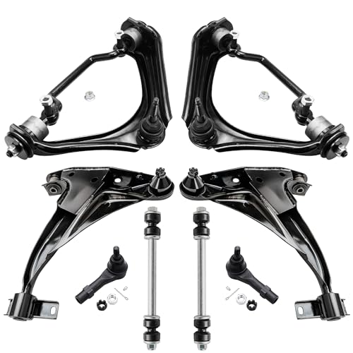 Image of Detroit Axle - Front Control Arms for 2002-2003 Ford Explorer Mercury Mountaineer, 4 Upper Lower Control Arms, 2 Outer Tie Rods 2 Sway Bars Replacement - [4-Door Models]