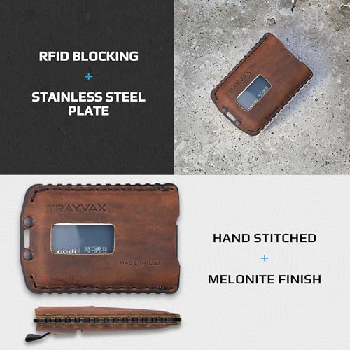 Trayvax Ascent Wallet, RFID Front Pocket Money and Credit Card Holder, Minimalist Slim Leather Metal Wallet for Men and Women, Black Mississippi Mud4