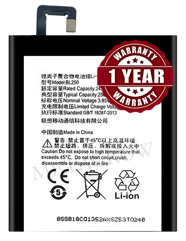 Image of Original BL250 Battery Compatible for Lenovo Vibe S1 (S1a40, S1c50) - (2420mAh) - 1 Year Warranty JK1