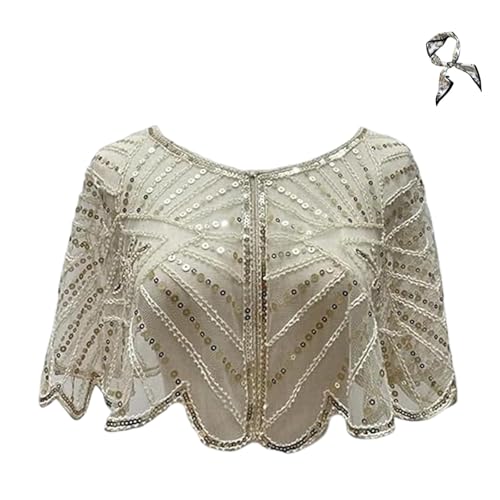 Vintage Lace Beaded Shawl, Sequin Shawl, Wrap for Formal Dress for Party Banquet