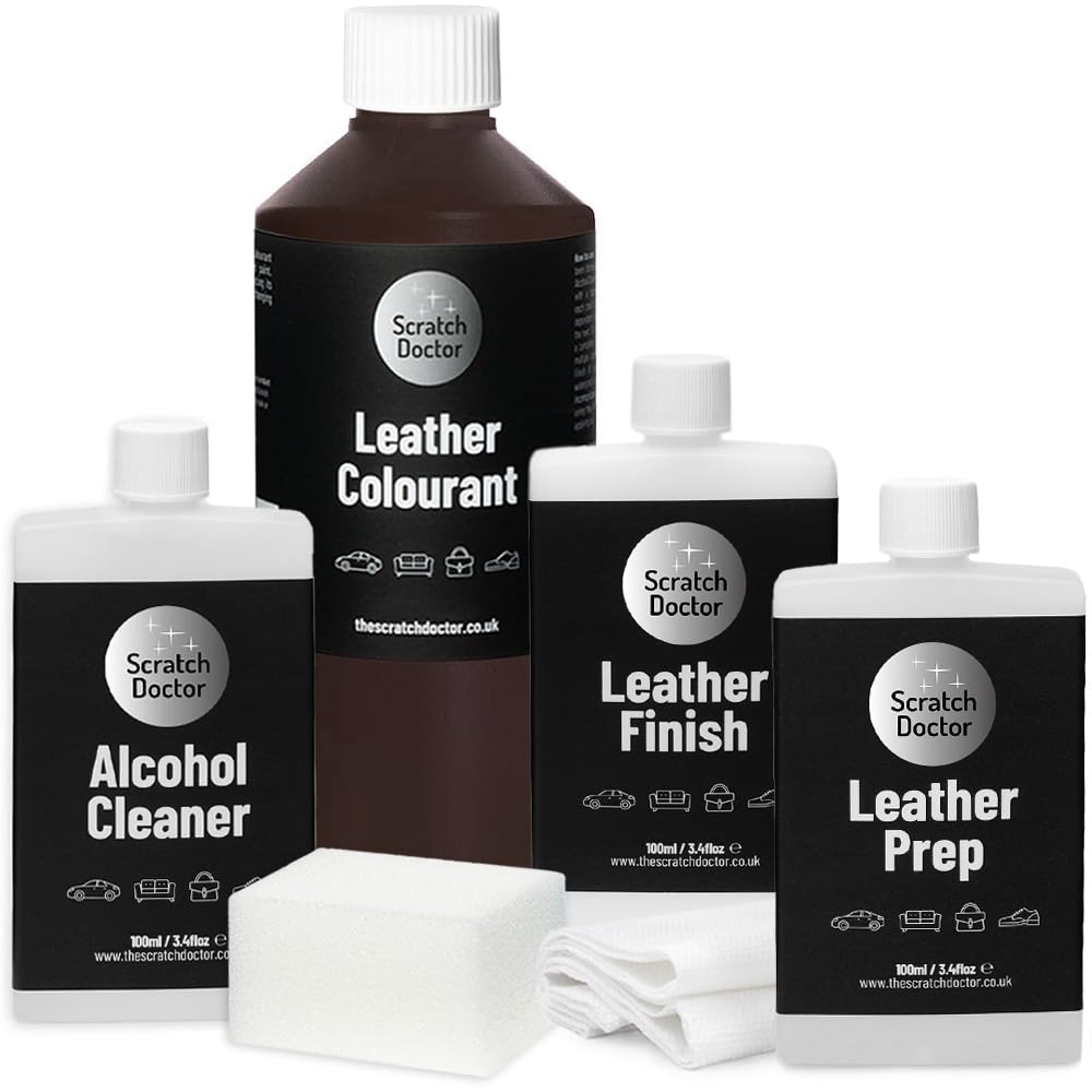 The Scratch Doctor Leather Recolouring Kit for Furniture & Car Seats | Clean, Dye & Protect | Includes Cleaner, Primer, Dye & Sealant (Dark Grey, 1000ml) — view 23