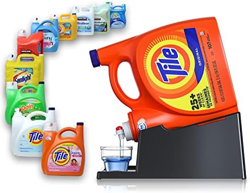 Skywin Laundry Detergent Holder Organizer and Drip Tray for Laundry Room Organization – Soap Cup Storage Tray for Liquid Laundry Detergent Containers – Laundry Detergent Dispenser Pedestal (Black, 1) Skywin Laundry Detergent Holder Organizer and Drip Tray for Laundry Room Organization – Soap Cup Storage Tray for Liquid Laundry Detergent Containers – Laundry Detergent Dispenser Pedestal (Black, 1)