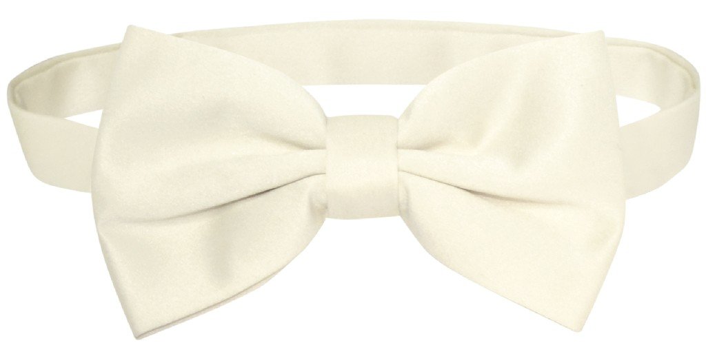 Vesuvio Napoli BOWTIE Solid CREAM Color Men's Bow Tie for Tuxedo or Suit