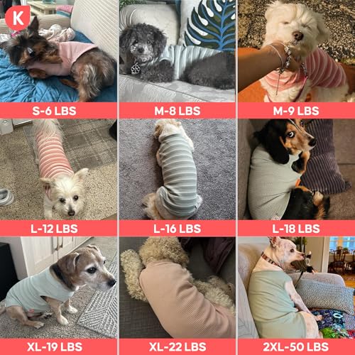 KYEESE 2Pack Waffle Dog Shirts, Lightweight Sleeveless Dog T Shirts for Small Dogs Girl, Breathable Pet Vest Comfort Tank Top Soft Dogs Clothes for Daily Wear, Pink+Striped, M - Image 5