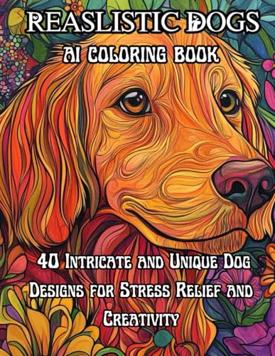 Realistic Dogs: AI Coloring Book for Adults and Teens: AI-generated dog illustrations perfect for Stress relief and Creativity. Color your way to ... that help ease anxiety and boost mindfulness.