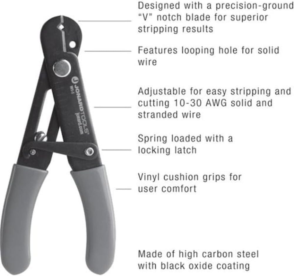 Jonard Tools WS-5 Adjustable Wrench Stripper, Cutter, 10-30 AWG