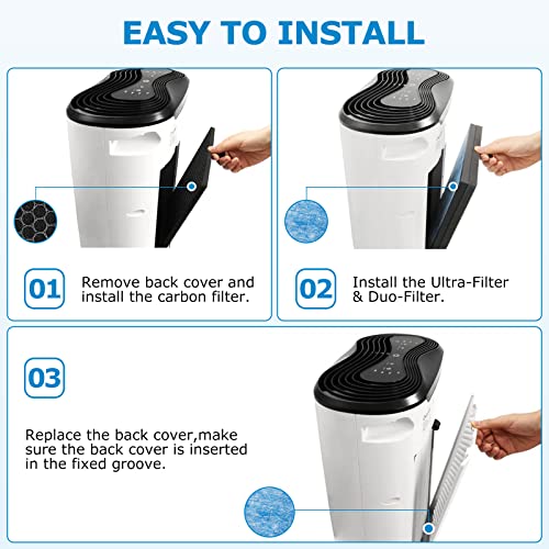 Image of iSingo AirMax8L Replacement Filter Compatible with Okaysou AirMax8L Air Purifier, 3-in-1 Blue & 2-in-1 Duo-Filter Carbon Filter