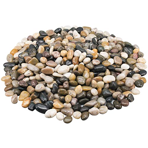 Image of Fish Tank Rocks,Virekm River Rocks, Decorative Ornamental Pebbles Garden Landscaping Stones Gravel Filler for Home Decoration Flower Bed Fish Tank Plants Vases Succulents (10 Pounds)