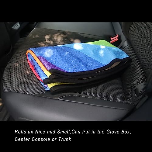 Image of Car Seat Cover Protector Front Seats,for Gym Workout,Running,Swimming,Beach and Hiking,Waterproof Sweat Towel Bucket Seat Covers for Cars SUV Trucks (Rainbow, 2Pcs)